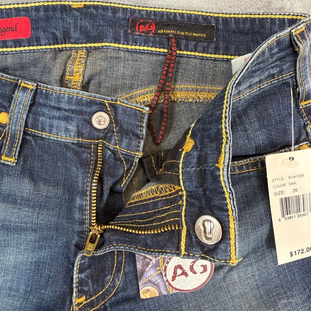 AG Adriano Goldschmied The New Legend Flare Jeans Women's 26R Dark Blue Denim - Picture 4 of 9